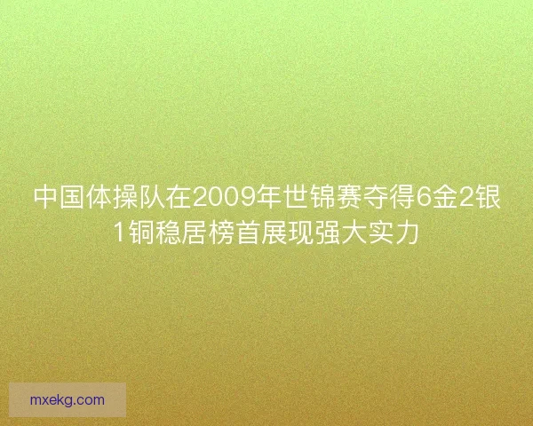 中国体操队在2009年世锦赛夺得6金2银1铜稳居榜首展现强大实力